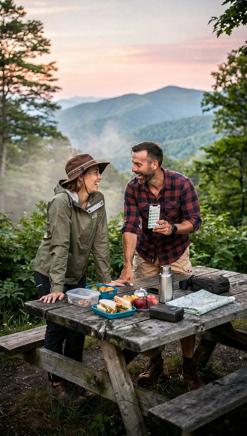 Widok na jezioro otoczone drzewami, popularne miejsce do pikników i odpoczynku.